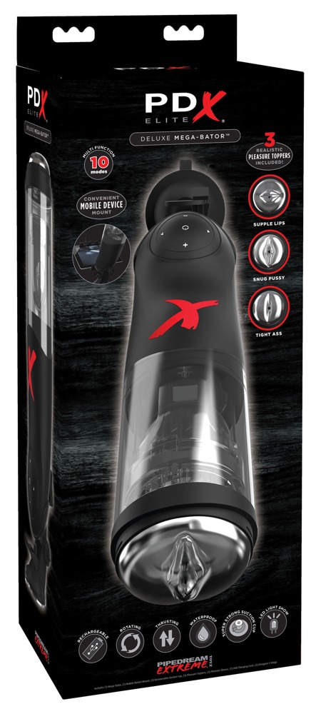 Masturbator automat Deluxe Mega-Bator cu vibrații și rotație