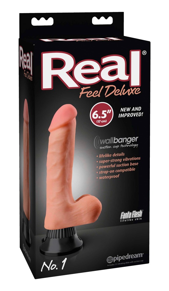Real Feel Deluxe No. 1 Light Vibrator Realist cu Ventuză și Vibrații
