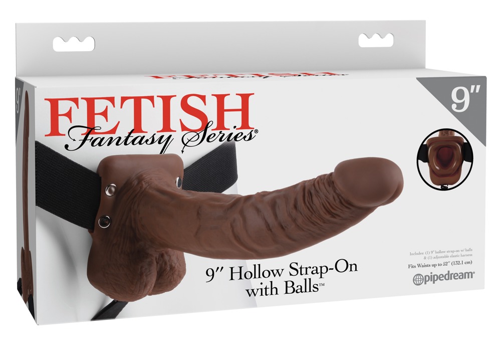 Fetish Fantasy 9 Inch Dildo Strap-On Gol la Interior cu Ham Elastic - imagine 8