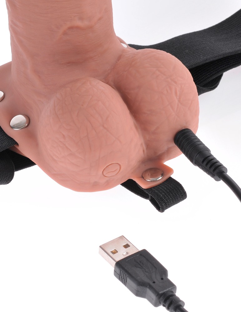 FFS 7 Strap-On Hollow Dark Remote Vibrator cu Ham Reglabil și 10 Moduri - imagine 8