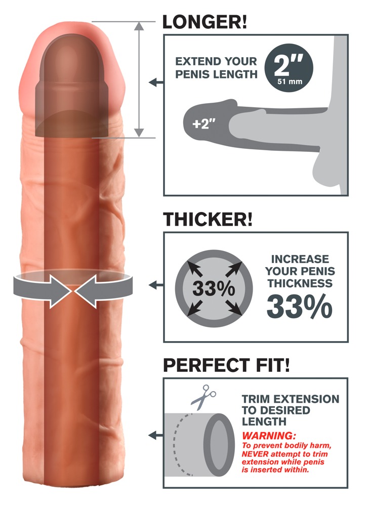 FXTP 2 Extension Light Manșon de Extensie pentru Penis 5,1 cm - imagine 4