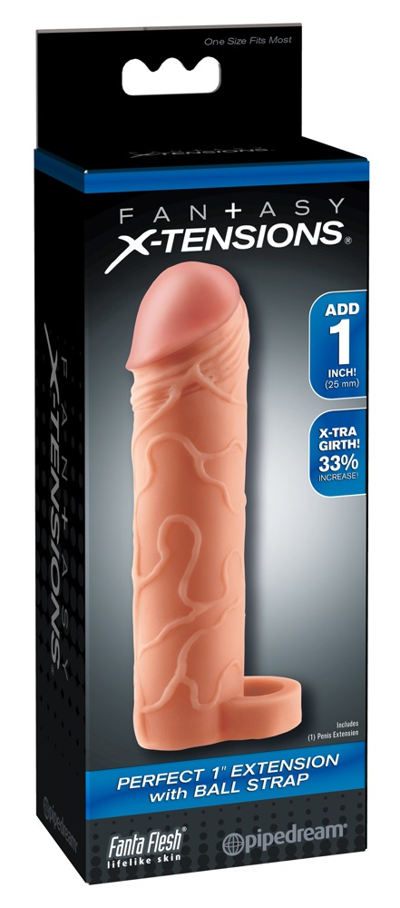 FXTP 1 Inch Extension cu Ball Light Manșon pentru Penis cu Inel pentru Testicule