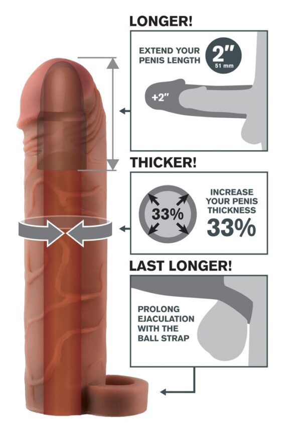FXTP 2 Inch Ext cu Ball Curea Light Extensie Penis 5,1 cm - imagine 8