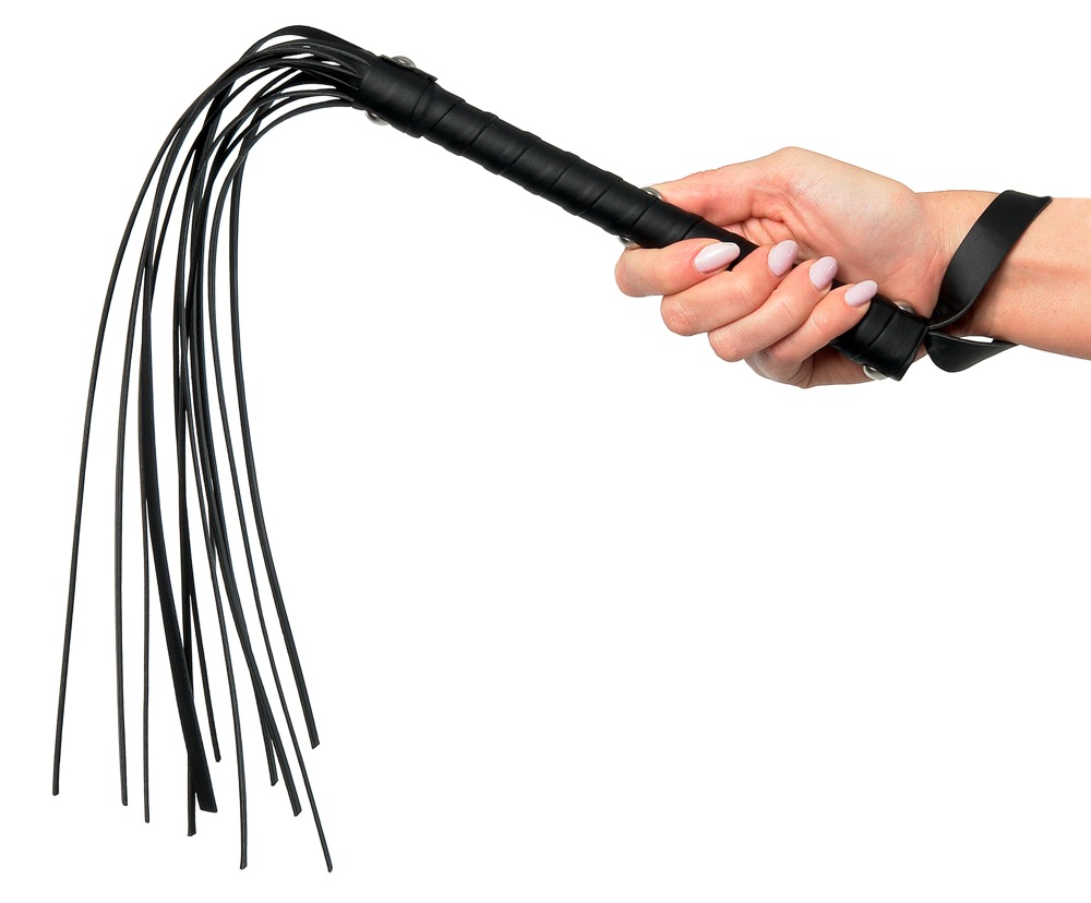 FFSLE Deluxe Cat O'Nine Negru Flogger cu Franjuri și Buclă pentru Încheietură - imagine 4