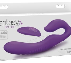 Fantasy For Her Ultimate Strapless Strap-On Vibrator Dublu cu Telecomandă, 9 Moduri
