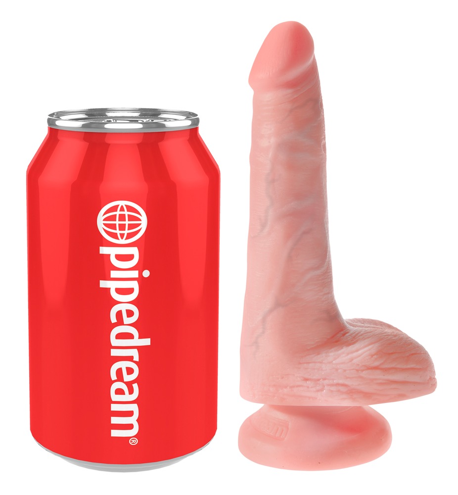King Cock 6 Cock w Balls Light Dildo Realist cu Ventuză și Testicule - imagine 2