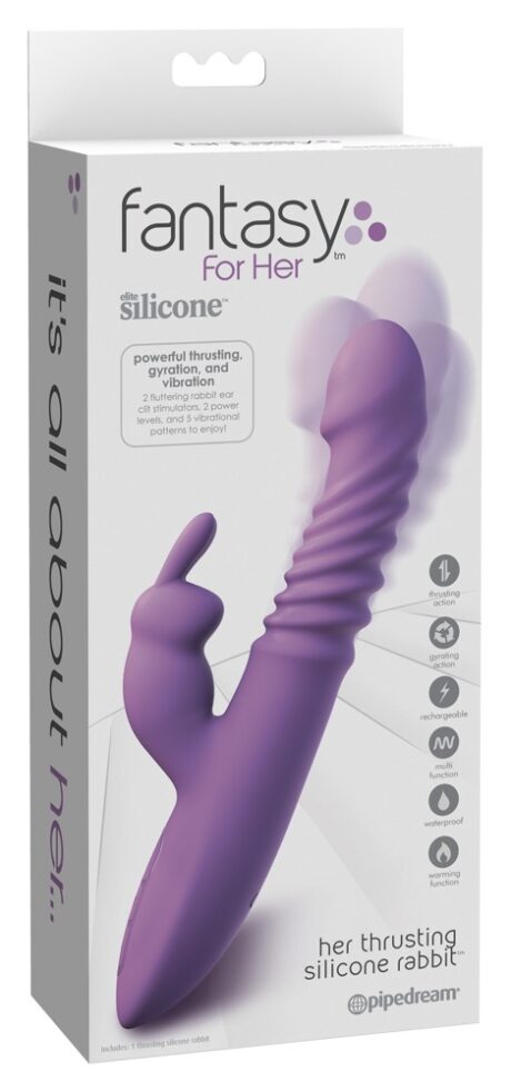 FFH Her Thrusting Silicon Rabbit Vibrator Rabbit cu Vibrații și Încălzire
