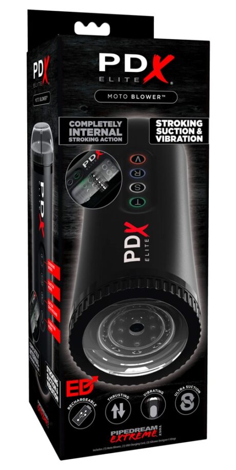 PDX Elite Moto Blower Masturbator Automat cu Aspirație și Vibrații
