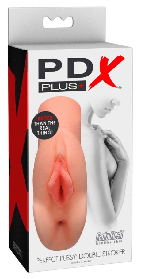 PDX Plus PP Masturbator tip manșon dublu cu vagin și anus realist