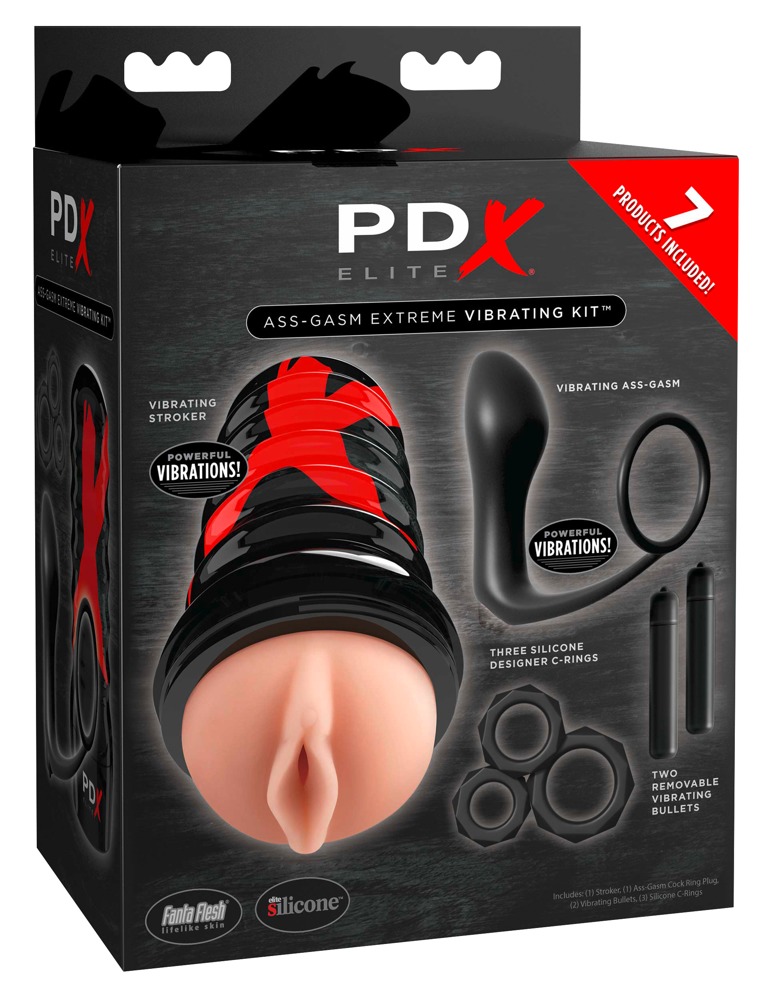 PDX Elite Ass-Gasm Set Vibrant pentru Bărbați 7 Piese