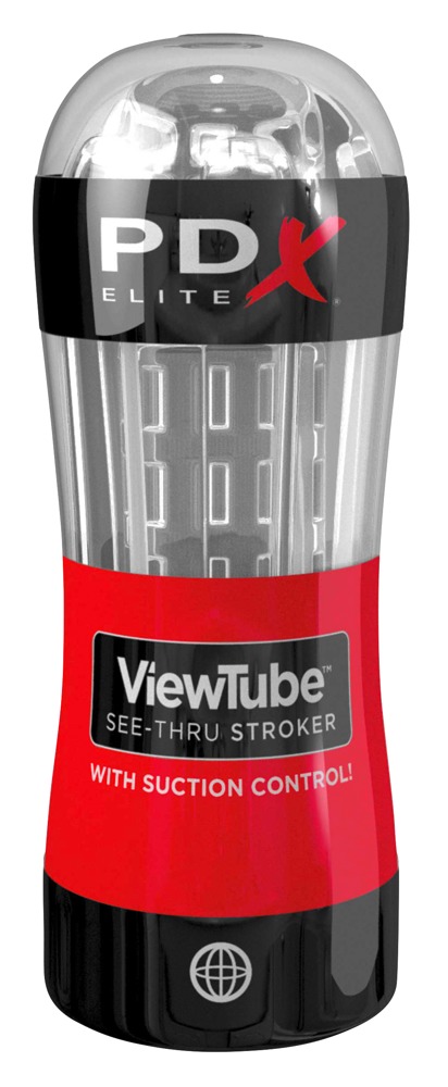 PDX Elite ViewTube See Thru Stroker Masturbator Transparent cu Vacuum