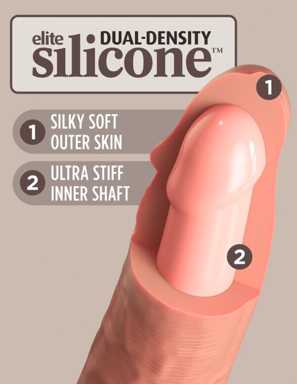 Dildo realist din silicon Dual Density cu ventuză 17,8 cm - imagine 4