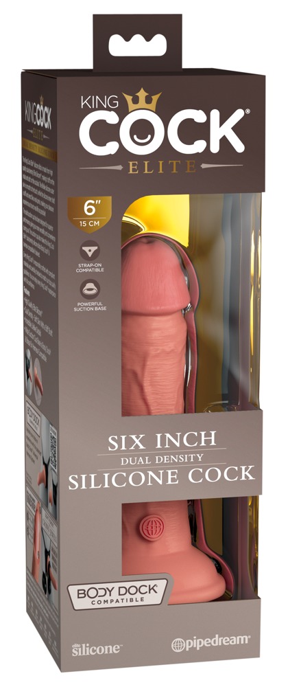 Dildo realist din silicon Dual Density cu ventuză 17,8 cm