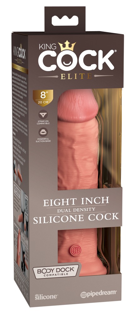 Dildo realist din silicon Dual Density cu ventuză 22 cm