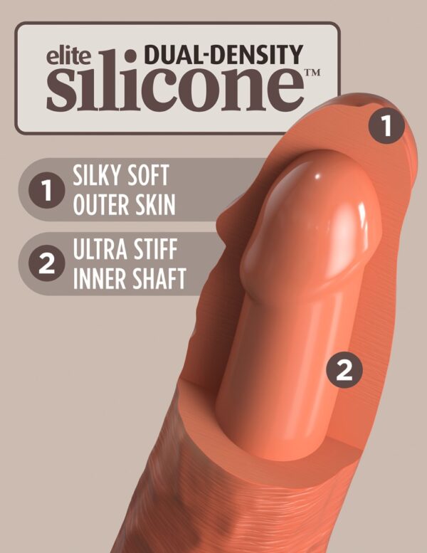 Dildo realist din silicon Dual Density cu ventuză 22 cm - imagine 9