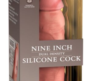 King Cock Elite 9 Inch Dildo Dual Density din Silicon cu Ventuză