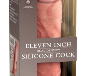 King Cock Elite 11 Inch Dildo Dual Density din Silicon cu Ventuză