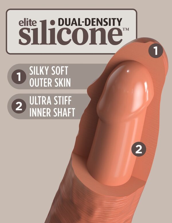 Vibrator realist din silicon Dual Density cu ventuză 17,8 cm - imagine 10