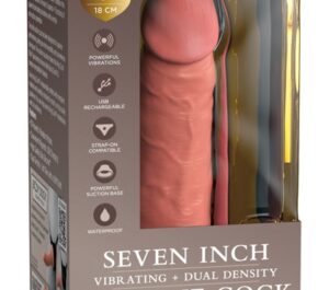 KCE 7 DD Vibrant Cock RC Dildo cu Vibrații și Telecomandă 21 cm