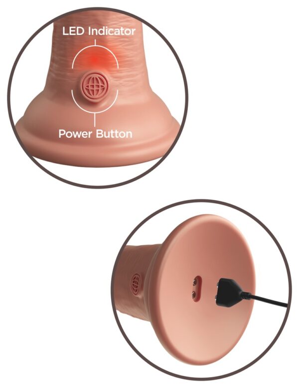 Vibrator realist din silicon Dual Density cu ventuză 22 cm - imagine 5