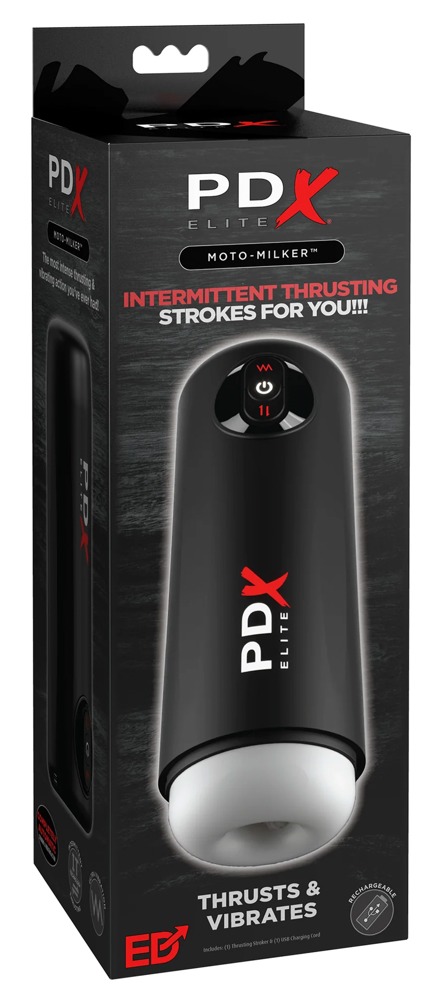 PDX Elite Moto-Milker Masturbator Automat cu Vibrații și Masaj Thrusting