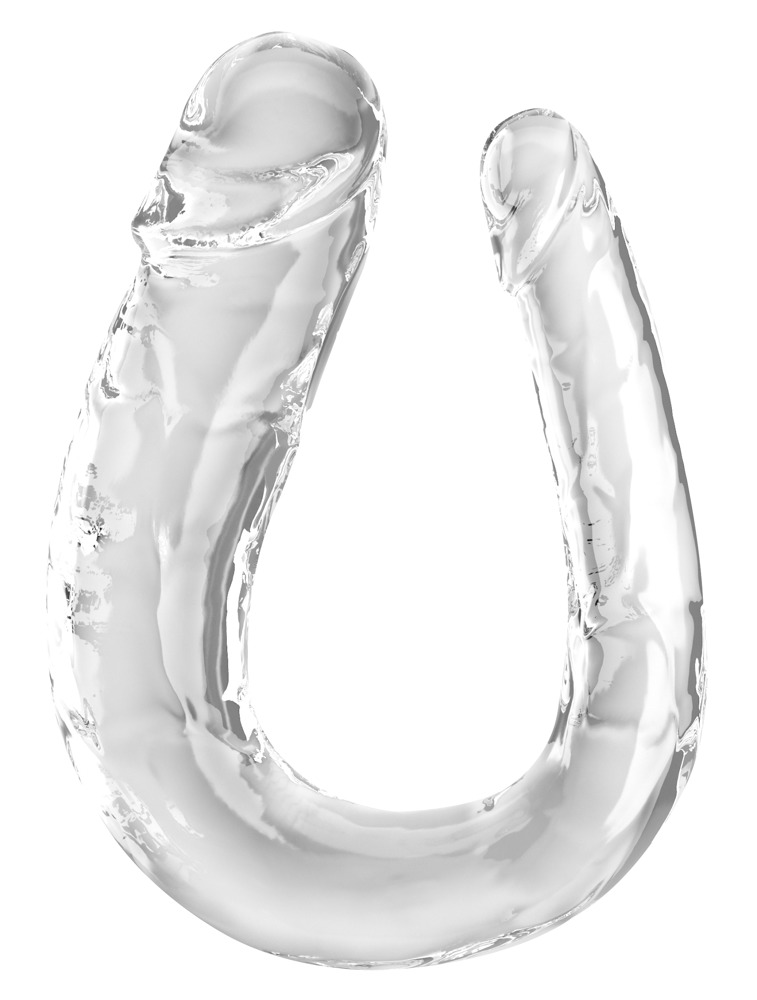 Dildo Dublu King Cock Clear Large Double Trouble – 44 cm - imagine 2
