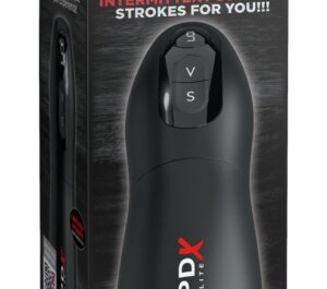 PDX Elite Suck-O-Matic Frosted Black Masturbator cu Sucțiune și Vibrații