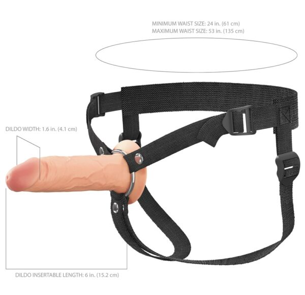 Strap-on gol din silicon cu ham reglabil 16,5 cm - imagine 7