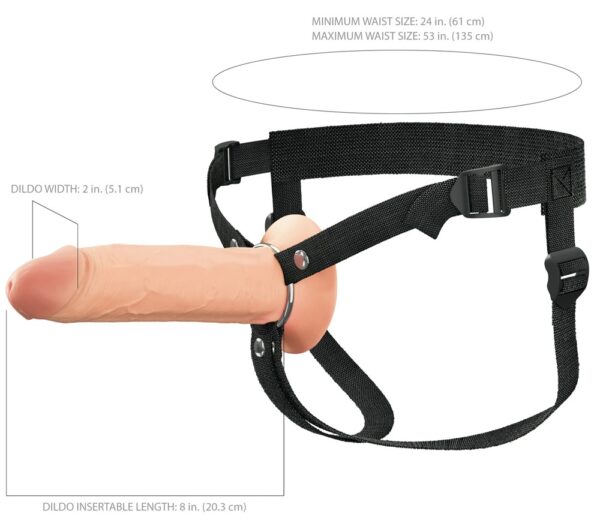 Strap-on gol din silicon cu ham reglabil 16,5 cm - imagine 23