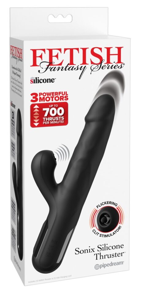 Fetish Fantasy Series Sonix Silicone Thruster Vibrator Rabbit cu Mișcare și 3 Motoare