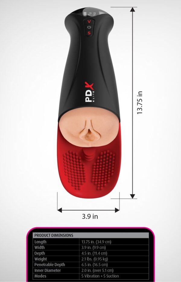 Masturbator automat XL cu vacuum, vibrații și stimulator pentru testicule - imagine 6