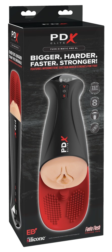 Masturbator automat XL cu vacuum, vibrații și stimulator pentru testicule