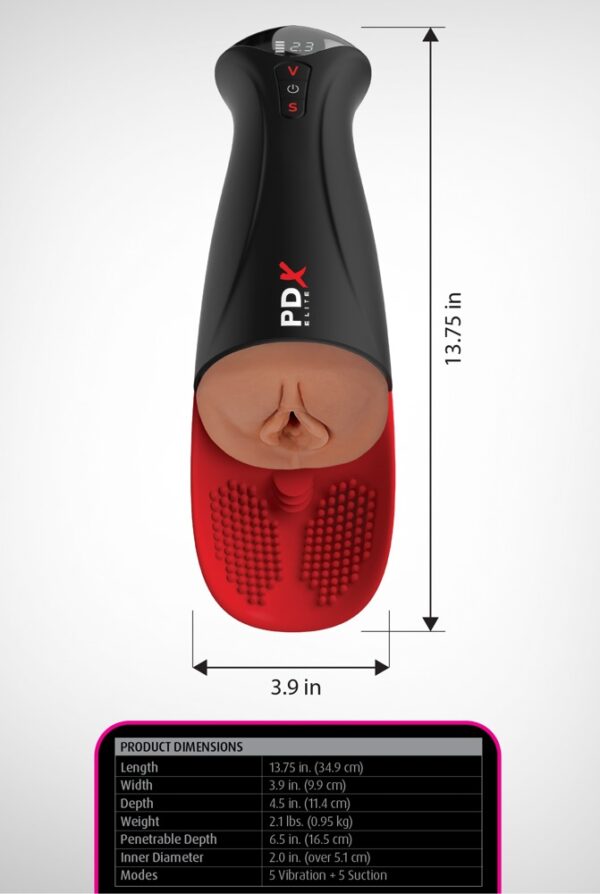 Masturbator automat XL cu vacuum, vibrații și stimulator pentru testicule - imagine 12
