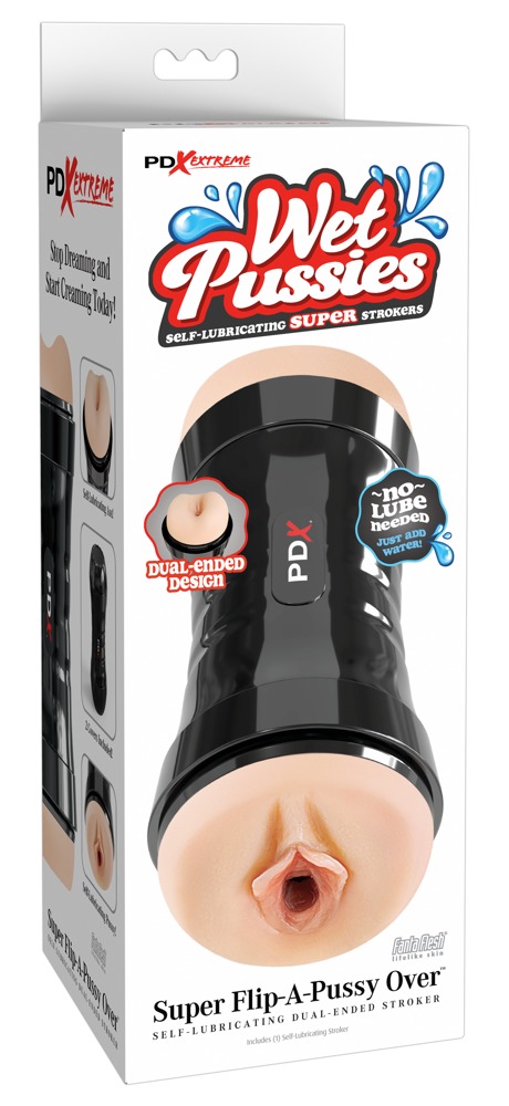 PDX Extreme Wet Pussies Super Flip-A-Pussy Masturbator Dublu Realist, 26 cm