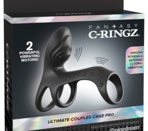 FCR Couples Cage Pro Negru Inel Vibrator pentru Cupluri cu Vibrații Duale
