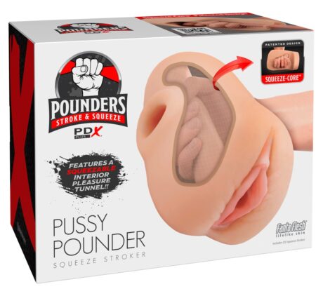 PDX Plus Pussy Pounder Squeeze Stroker Masturbator realist cu presiune reglabilă