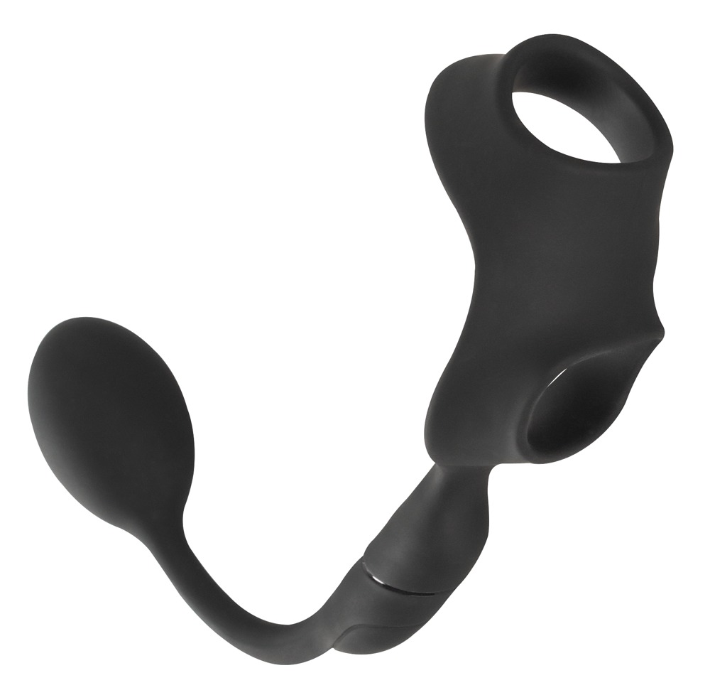 REBEL Inel pentru Penis și Testicule cu Dop Anal Vibrator și Telecomandă - imagine 2