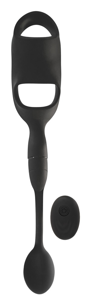 REBEL Inel pentru Penis și Testicule cu Dop Anal Vibrator și Telecomandă - imagine 3