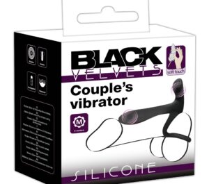 Vibrator pentru Cupluri Black Velvets cu Inel pentru Penis și Testicule