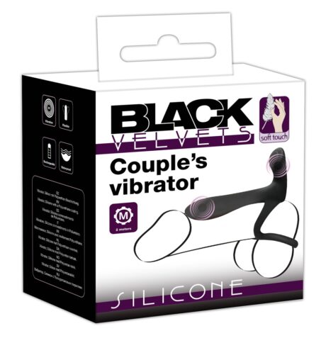 Vibrator pentru Cupluri Black Velvets cu Inel pentru Penis și Testicule