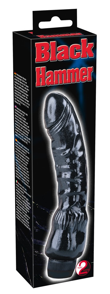 You2Toys Black Hammer Vibrator Realist cu Intensitate Reglabilă, Negru, 22 cm