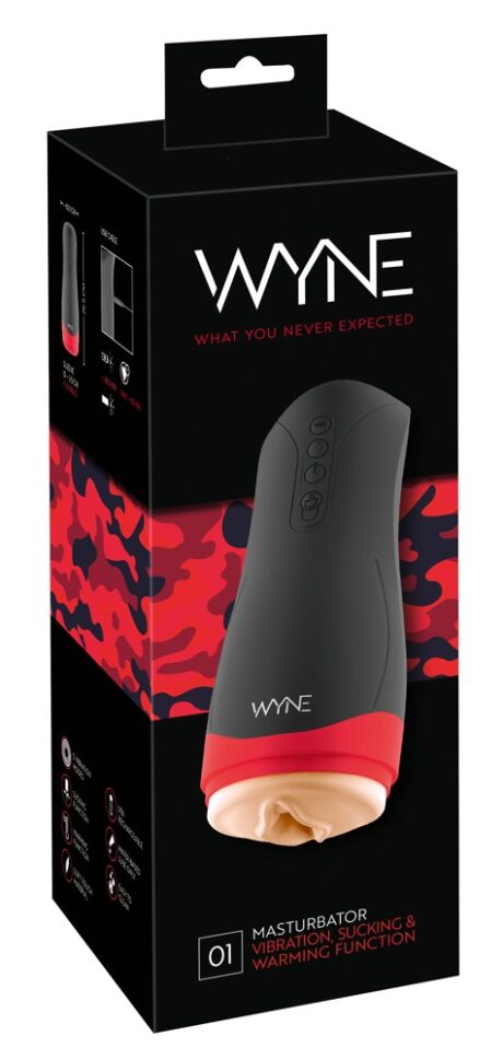 Masturbator WYNE 01 cu încălzire, vibrații și aspirație