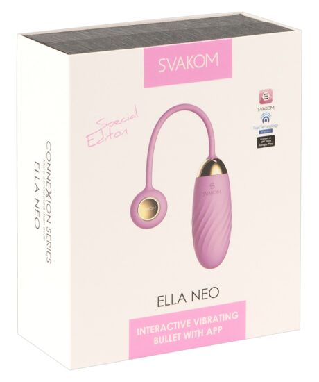 SVAKOM Ella Neo Roz Ou vibrator cu 11 moduri și control prin aplicație