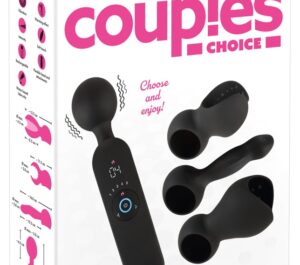 Couples Choice Vibrator Tip Wand cu 3 Accesorii și Funcție de Încălzire