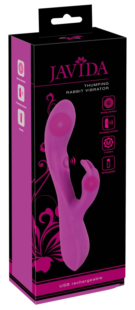 Vibrator Rabbit Javida Thumping cu 3 Motoare – Vibrații și Pulsații
