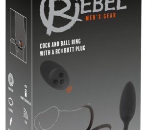 Rebel Cock & Ball Ring cu Dop Anal Vibrator și Telecomandă