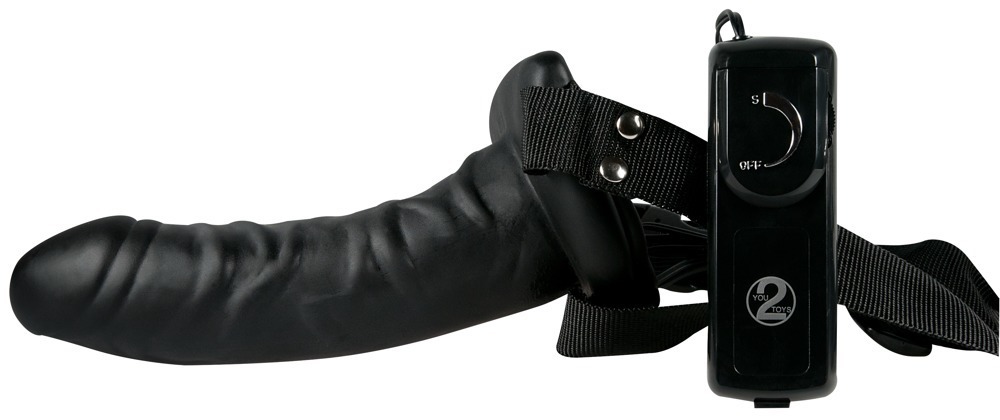 Curea-on Easy Rider Dildo Strap-On Vibrator Gol la Interior cu Telecomandă - imagine 3