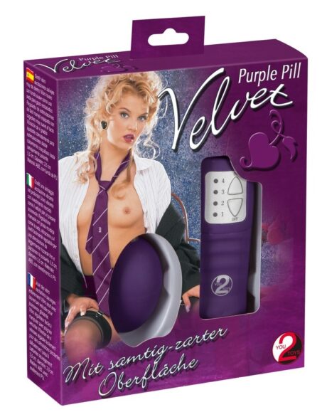 Vibro-Bullet Catifea Mov cu Telecomandă și 4 Trepte de Vibrație