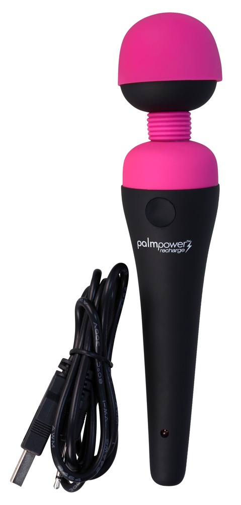 Palmpower Recharge Roz Vibrator Wand cu 2 Niveluri de Vibrație - imagine 2