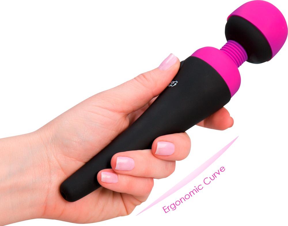 Palmpower Recharge Roz Vibrator Wand cu 2 Niveluri de Vibrație - imagine 6